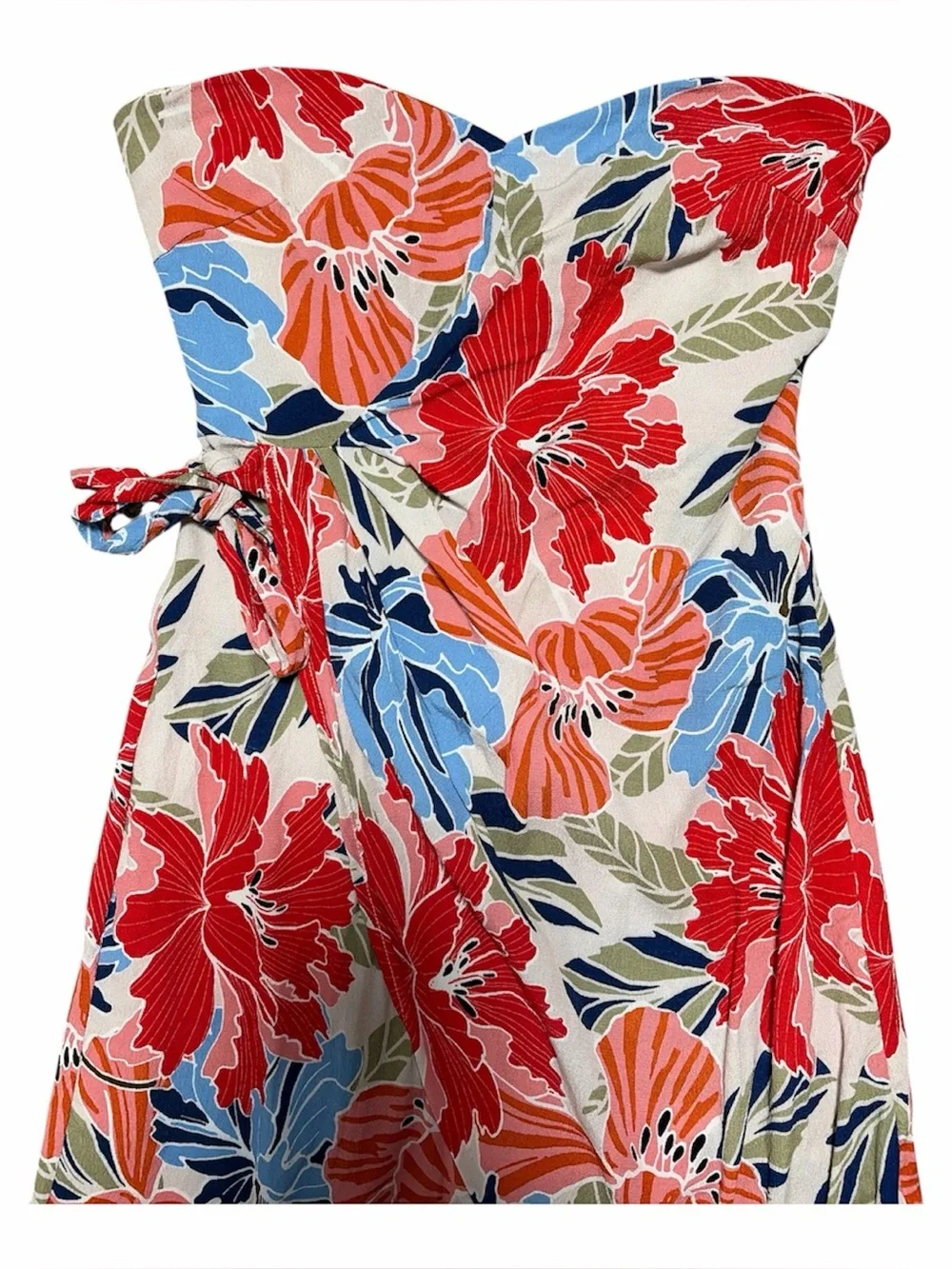 ASTR the Label Strapless Red Floral Dress Size Small - Picture 3 of 6